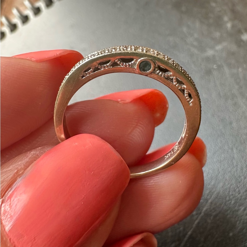 RARE 14k Enchanted Disney Wedding Band White Gold Accent Stack from Jared